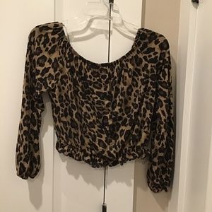 H&M cropped cheetah off the shoulder